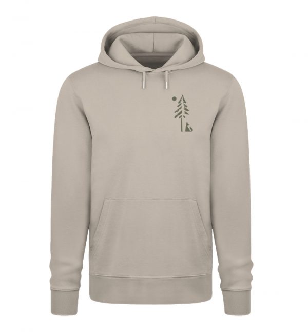DRS3OASDIA_STSU177-7081 Herren Hoodie Fuchs im Wald braun - Unisex Organic Hoodie 2.0 ST/ST-7081