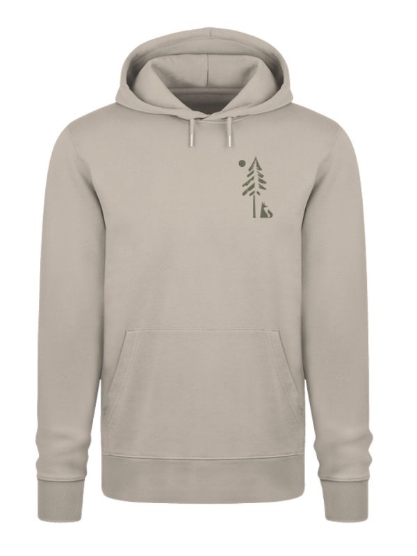 DRS3OASDIA_STSU177-7081 Herren Hoodie Fuchs im Wald braun - Unisex Organic Hoodie 2.0 ST/ST-7081