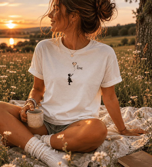 Damen Banksy TShirt „Balloon Girl“