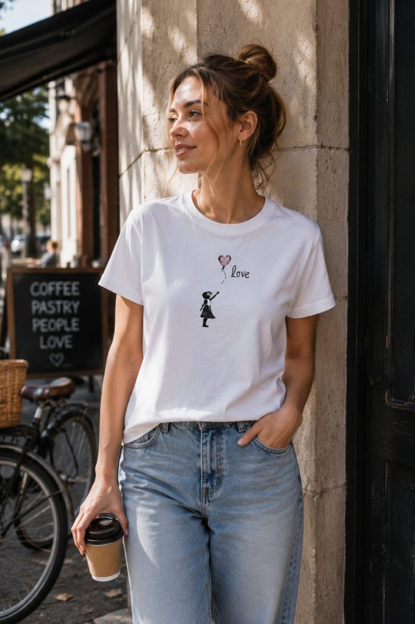 Damen-TShirt-Banksy-Muser2 „Balloon Girl“