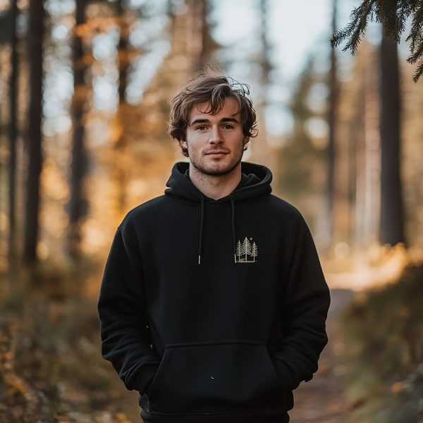 Herren Hoodie Fuchs Baum Hoodie „Fuchs im Wald“