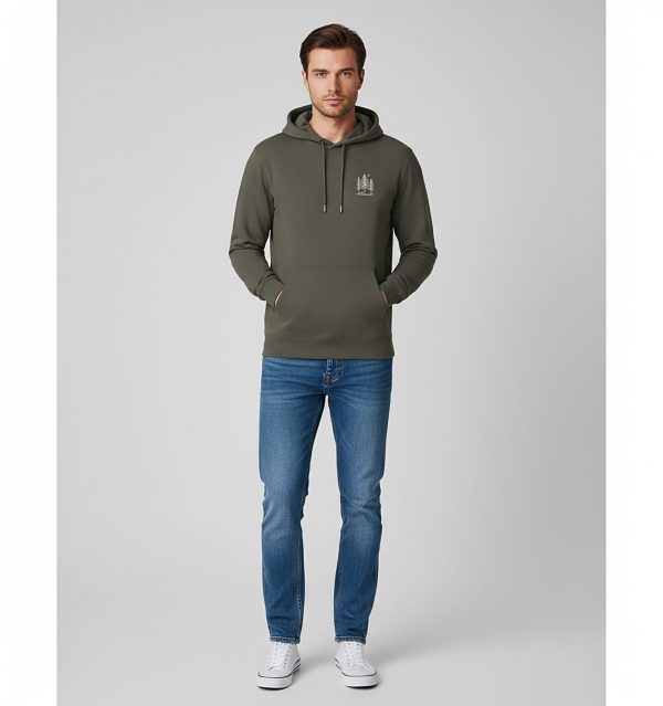 Herren Hoodie Fuchs kaki Hoodie „Fuchs im Wald“