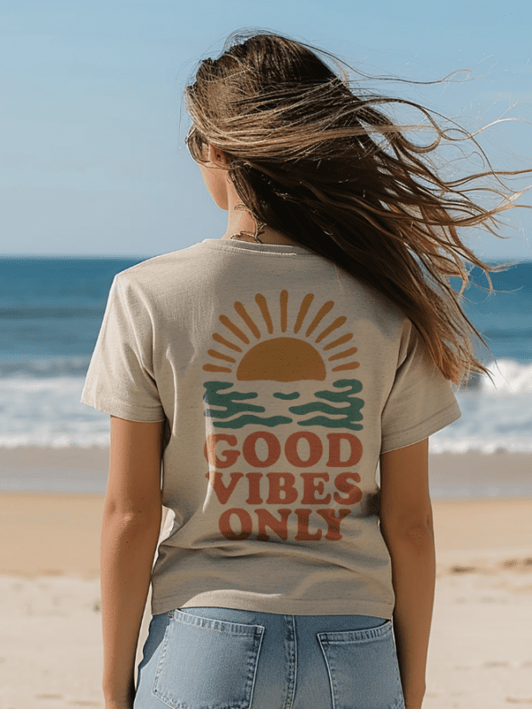 Damen T-Shirt Good Vibes - Retro Sommer Shirt