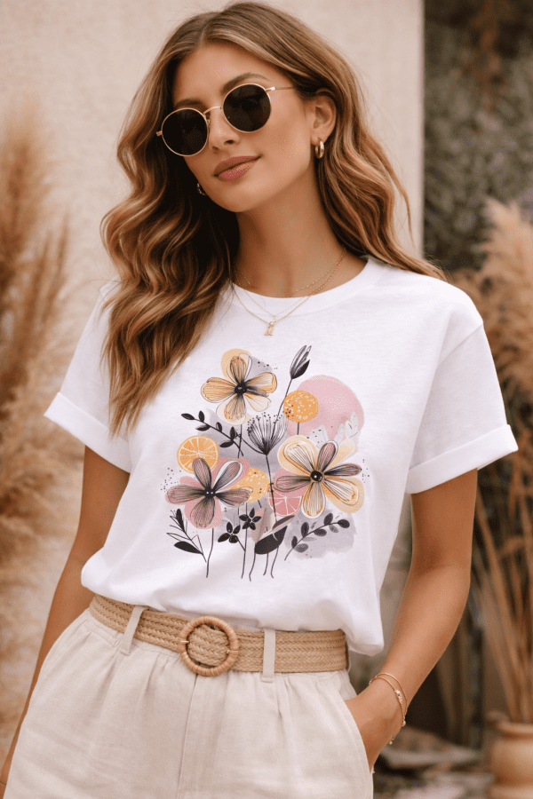 Damen TShirt Blumen 3 T-Shirt „Blumenzauber“