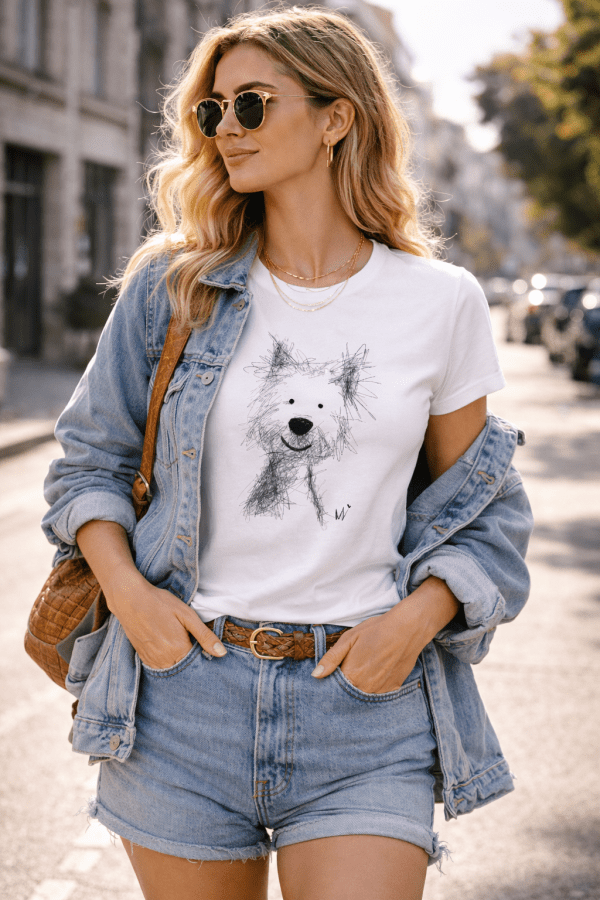 T-Shirt Hund2 T-Shirt „Happy Dog Sketch“