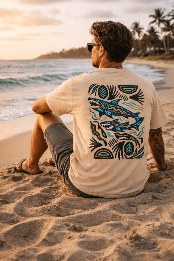 T-Shirt Retro Hai4 T-Shirt „Ocean Retro“