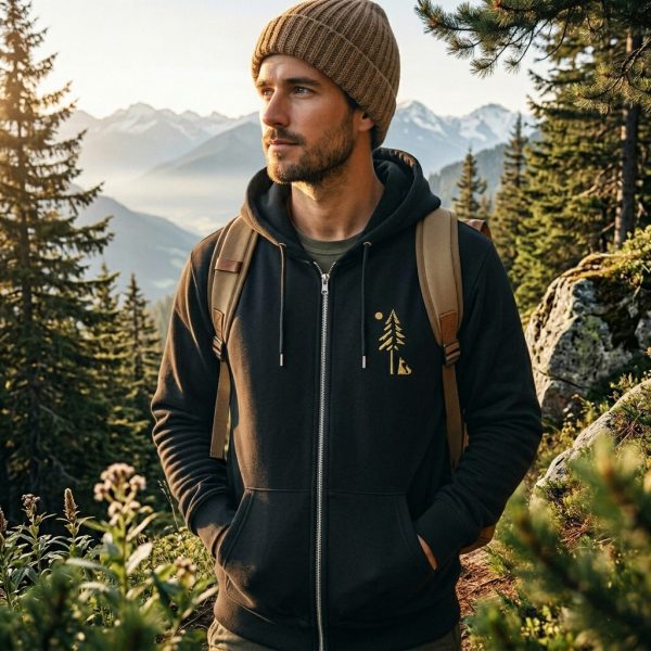 Hoodie-Zipper-Fuchs-3 Zip-Hoodie „Minimalist Fox“